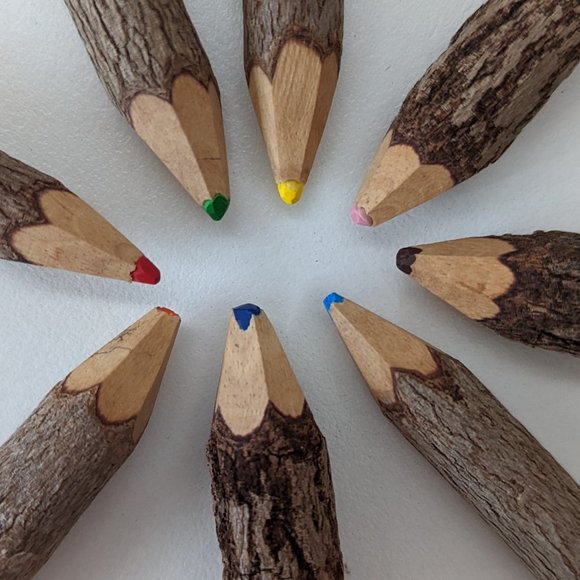 Toys Tree Branch Colored Pencils Wood Art Set Of 8 Poshmark